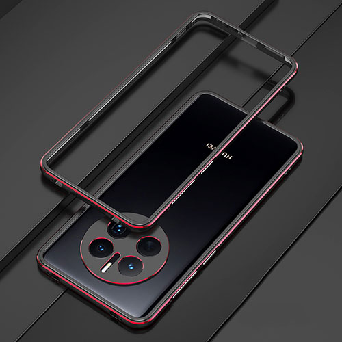 Luxury Aluminum Metal Frame Cover Case for Huawei Mate 50E Red and Black