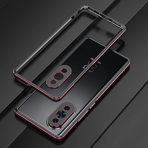 Luxury Aluminum Metal Frame Cover Case for Huawei Nova 10 Pro Red and Black