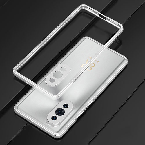 Luxury Aluminum Metal Frame Cover Case for Huawei Nova 10 Pro Silver