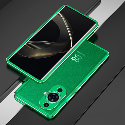 Luxury Aluminum Metal Frame Cover Case for Huawei Nova 11 Green