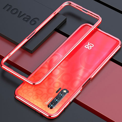 Luxury Aluminum Metal Frame Cover Case for Huawei Nova 6 Rose Gold