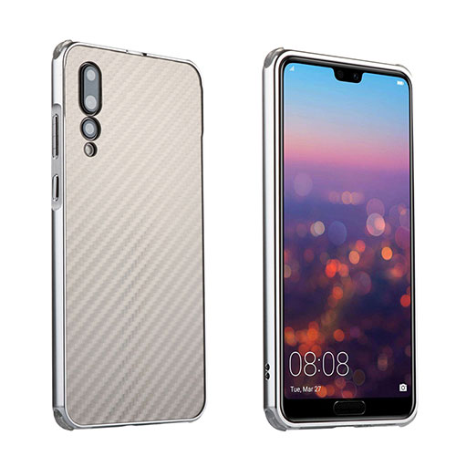 Luxury Aluminum Metal Frame Cover Case for Huawei P20 Pro Silver