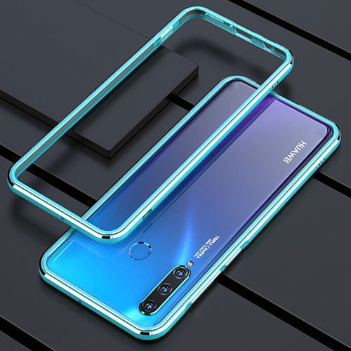 Luxury Aluminum Metal Frame Cover Case for Huawei P30 Lite Blue