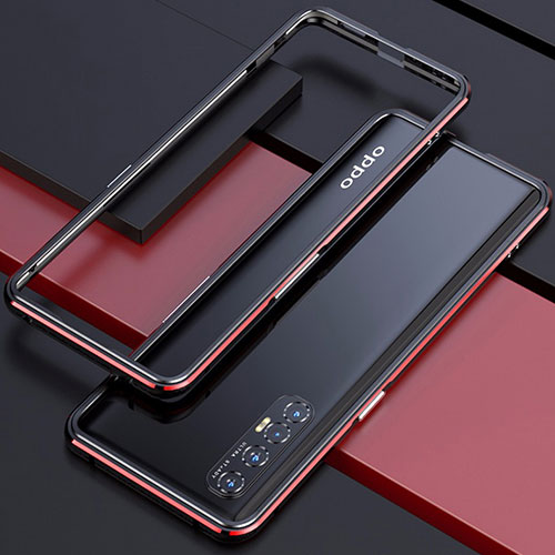 Luxury Aluminum Metal Frame Cover Case for Oppo Find X2 Neo Red