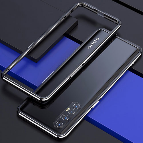 Luxury Aluminum Metal Frame Cover Case for Oppo Reno3 Pro Black