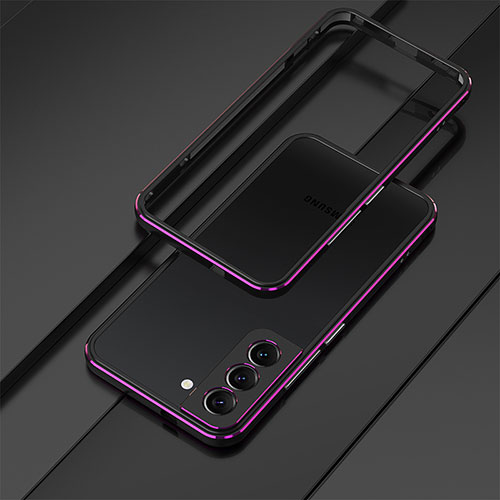 Luxury Aluminum Metal Frame Cover Case for Samsung Galaxy S23 5G Purple