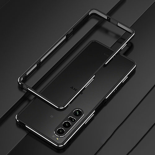 Luxury Aluminum Metal Frame Cover Case for Sony Xperia 1 IV SO-51C Black