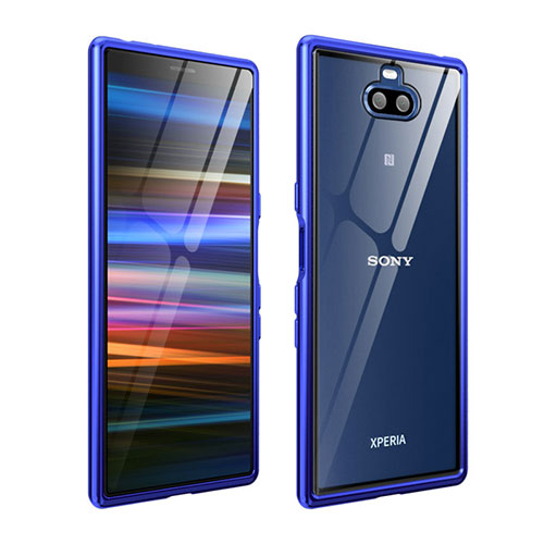 Luxury Aluminum Metal Frame Cover Case for Sony Xperia 10 Blue