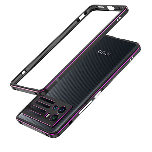 Luxury Aluminum Metal Frame Cover Case for Vivo iQOO 9 5G Purple