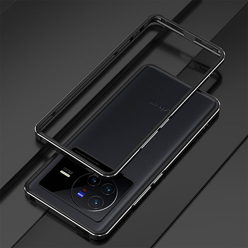 Luxury Aluminum Metal Frame Cover Case for Vivo X80 5G Black