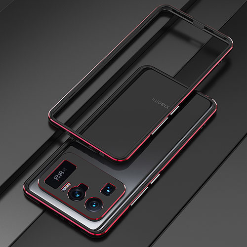 Luxury Aluminum Metal Frame Cover Case for Xiaomi Mi 11 Ultra 5G Red and Black