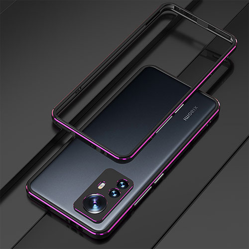 Luxury Aluminum Metal Frame Cover Case for Xiaomi Mi 12 5G Purple