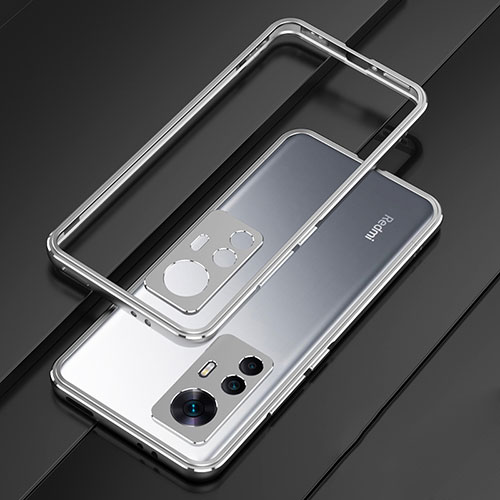 Luxury Aluminum Metal Frame Cover Case for Xiaomi Mi 12T 5G Silver