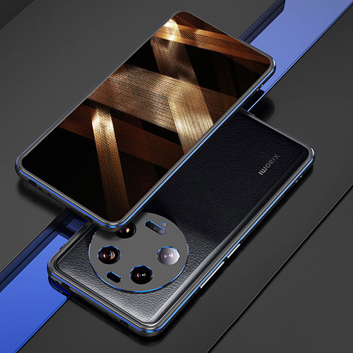 Luxury Aluminum Metal Frame Cover Case for Xiaomi Mi 13 Ultra 5G Blue and Black