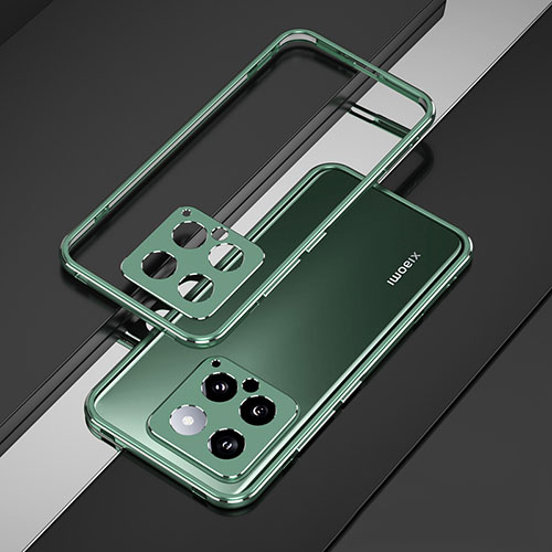 Luxury Aluminum Metal Frame Cover Case for Xiaomi Mi 14 5G Green