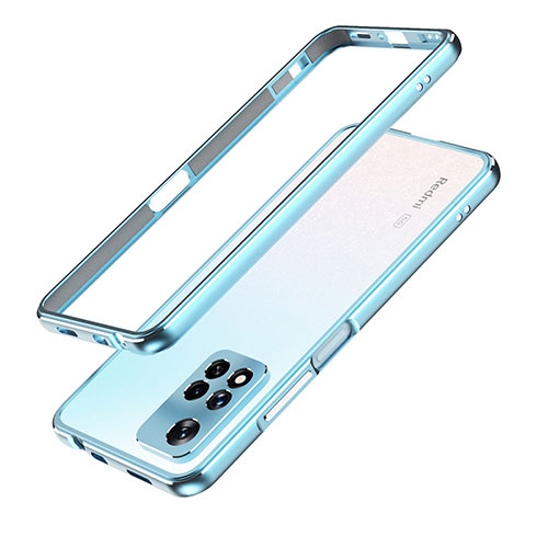 Luxury Aluminum Metal Frame Cover Case for Xiaomi Poco X4 NFC Blue