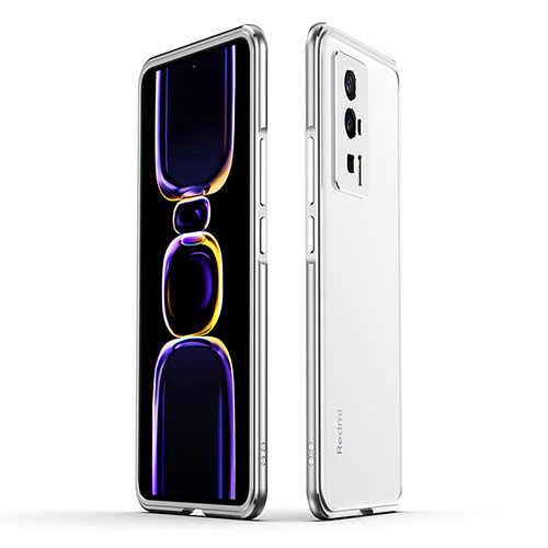 Luxury Aluminum Metal Frame Cover Case for Xiaomi Redmi K60 5G Silver