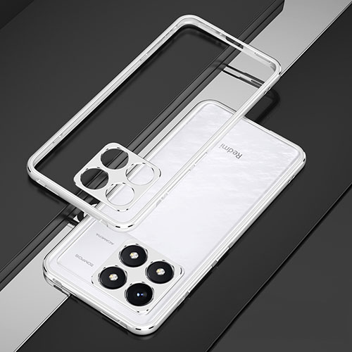 Luxury Aluminum Metal Frame Cover Case for Xiaomi Redmi K70E 5G Silver