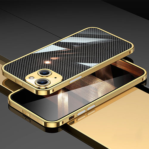 Luxury Aluminum Metal Frame Cover Case JL1 for Apple iPhone 15 Gold