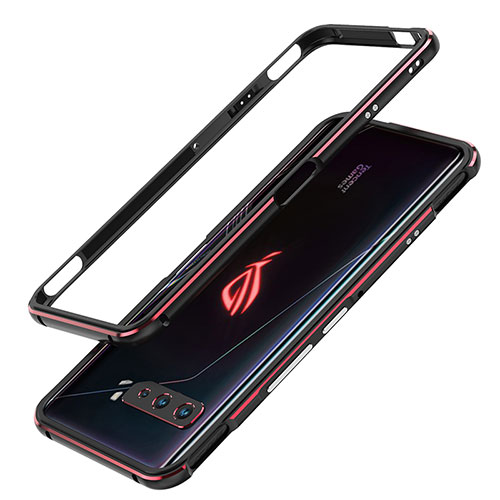 Luxury Aluminum Metal Frame Cover Case JZ1 for Asus ROG Phone 3 Red and Black