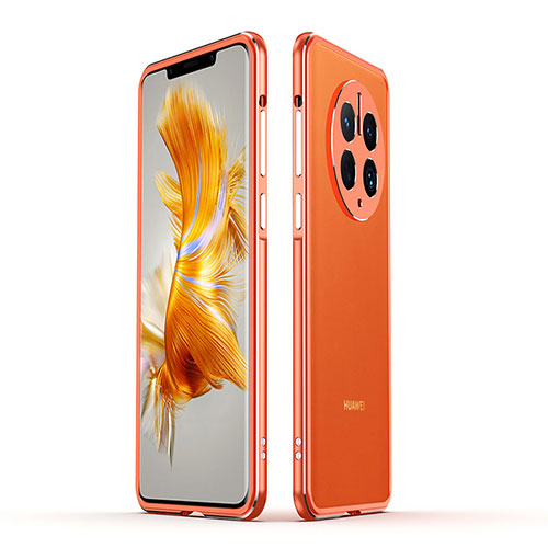 Luxury Aluminum Metal Frame Cover Case JZ1 for Huawei Mate 50 Pro Orange