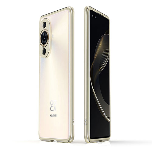 Luxury Aluminum Metal Frame Cover Case JZ1 for Huawei Nova 11 Pro Gold