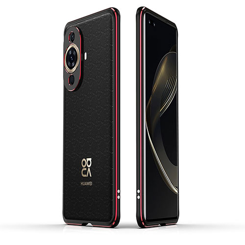 Luxury Aluminum Metal Frame Cover Case JZ1 for Huawei Nova 11 Pro Red and Black