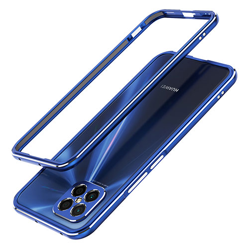 Luxury Aluminum Metal Frame Cover Case JZ1 for Huawei Nova 8 SE 4G Blue