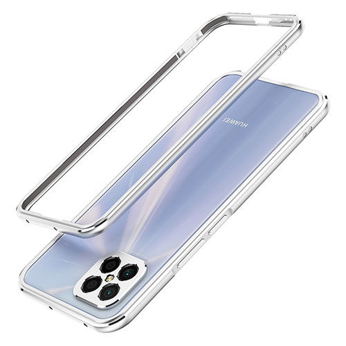 Luxury Aluminum Metal Frame Cover Case JZ1 for Huawei Nova 8 SE 4G Silver