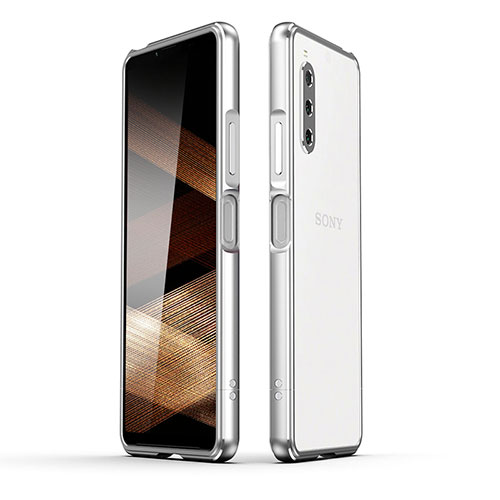 Luxury Aluminum Metal Frame Cover Case JZ1 for Sony Xperia 10 V Silver