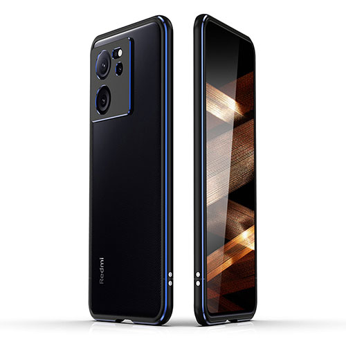 Luxury Aluminum Metal Frame Cover Case JZ1 for Xiaomi Redmi K60 Ultra 5G Blue and Black