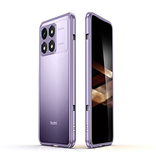 Luxury Aluminum Metal Frame Cover Case JZ1 for Xiaomi Redmi K70 5G Purple