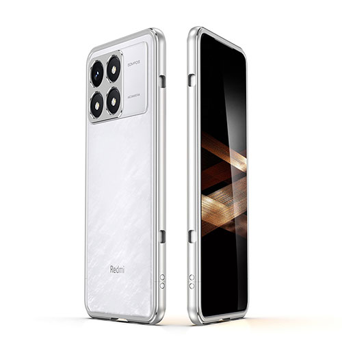 Luxury Aluminum Metal Frame Cover Case JZ1 for Xiaomi Redmi K70E 5G Silver