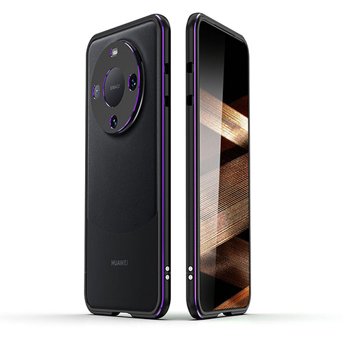 Luxury Aluminum Metal Frame Cover Case JZ2 for Huawei Mate 60 Pro+ Plus Purple