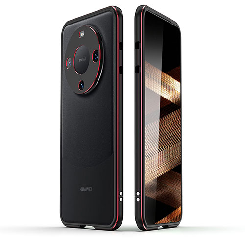 Luxury Aluminum Metal Frame Cover Case JZ2 for Huawei Mate 60 Pro Red and Black