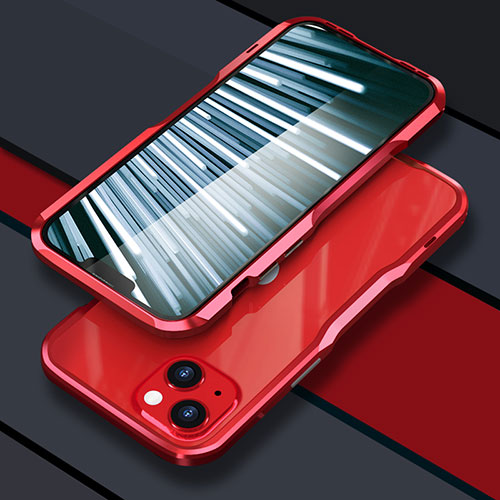 Luxury Aluminum Metal Frame Cover Case LF1 for Apple iPhone 13 Red