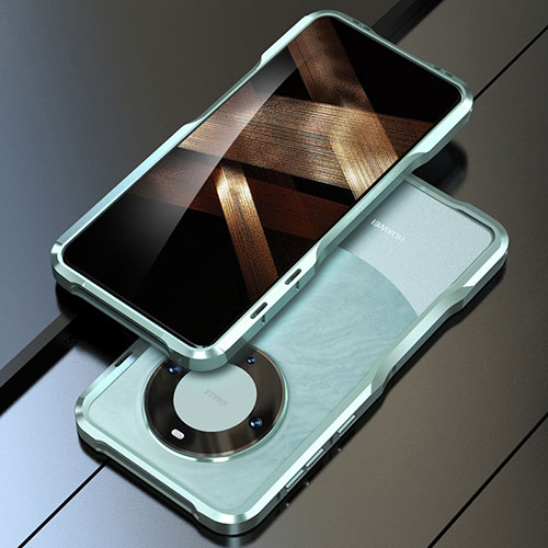 Luxury Aluminum Metal Frame Cover Case LF1 for Huawei Mate 60 Pro Cyan