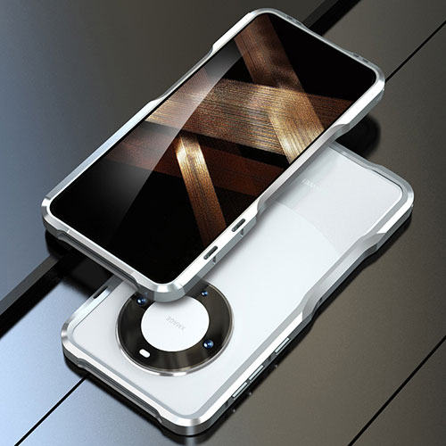 Luxury Aluminum Metal Frame Cover Case LF1 for Huawei Mate 60 Pro+ Plus Silver