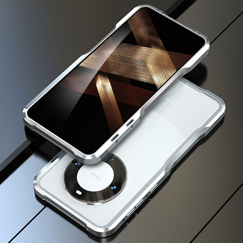 Luxury Aluminum Metal Frame Cover Case LF1 for Huawei Mate 60 Silver