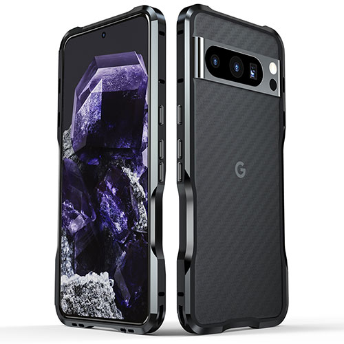 Luxury Aluminum Metal Frame Cover Case LF2 for Google Pixel 8 Pro 5G Black