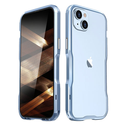 Luxury Aluminum Metal Frame Cover Case LF3 for Apple iPhone 15 Blue