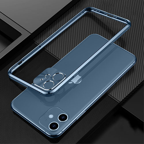 Luxury Aluminum Metal Frame Cover Case N01 for Apple iPhone 12 Blue