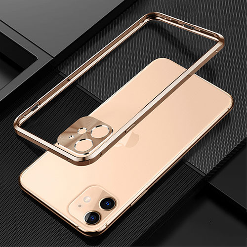 Luxury Aluminum Metal Frame Cover Case N01 for Apple iPhone 12 Mini Gold