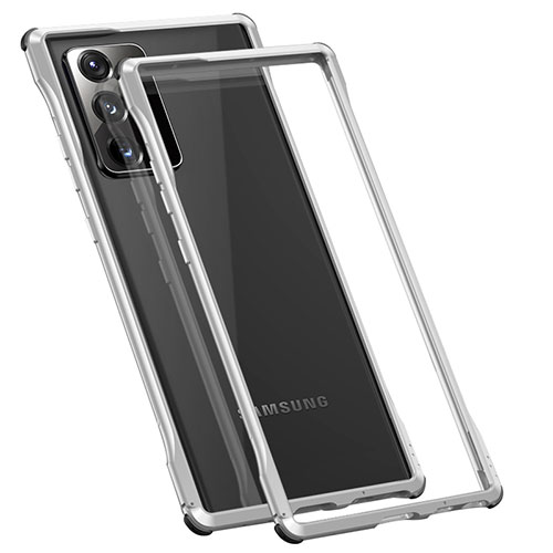 Luxury Aluminum Metal Frame Cover Case N01 for Samsung Galaxy Note 20 Ultra 5G Silver