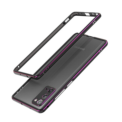 Luxury Aluminum Metal Frame Cover Case N03 for Samsung Galaxy Note 20 5G Purple