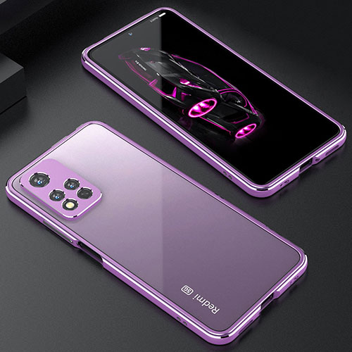 Luxury Aluminum Metal Frame Cover Case S01 for Xiaomi Mi 11i 5G (2022) Clove Purple