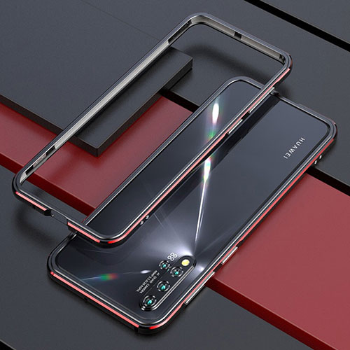 Luxury Aluminum Metal Frame Cover Case T01 for Huawei Nova 5 Red and Black