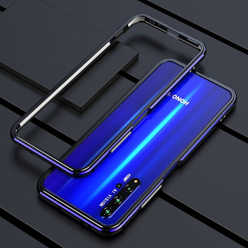 Luxury Aluminum Metal Frame Cover Case T01 for Huawei Nova 5T Blue and Black