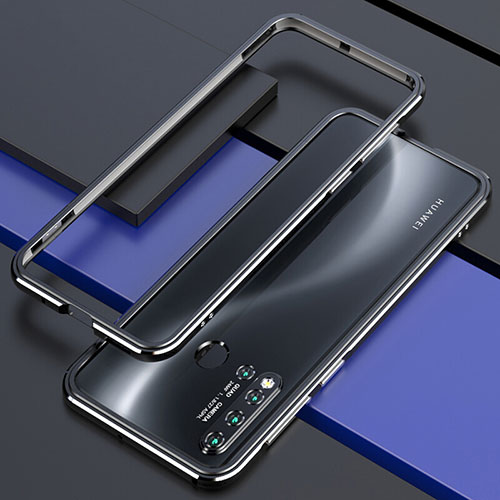 Luxury Aluminum Metal Frame Cover Case T01 for Huawei P20 Lite (2019) Black