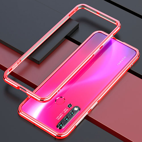 Luxury Aluminum Metal Frame Cover Case T01 for Huawei P20 Lite (2019) Red